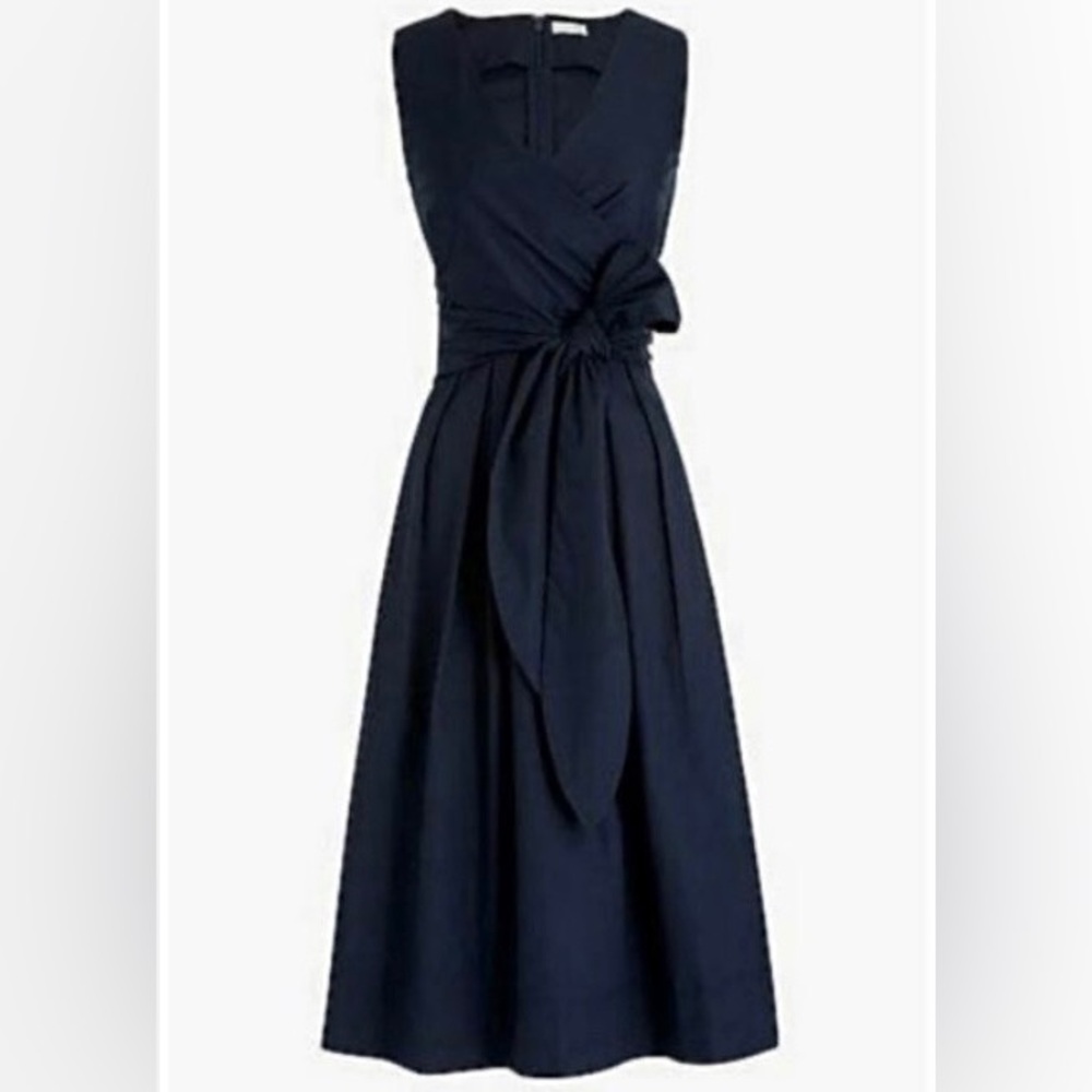 NWT J Crew Navy Sleeveless Wrap-top shirt-dress Size 6 - Picture 6 of 10